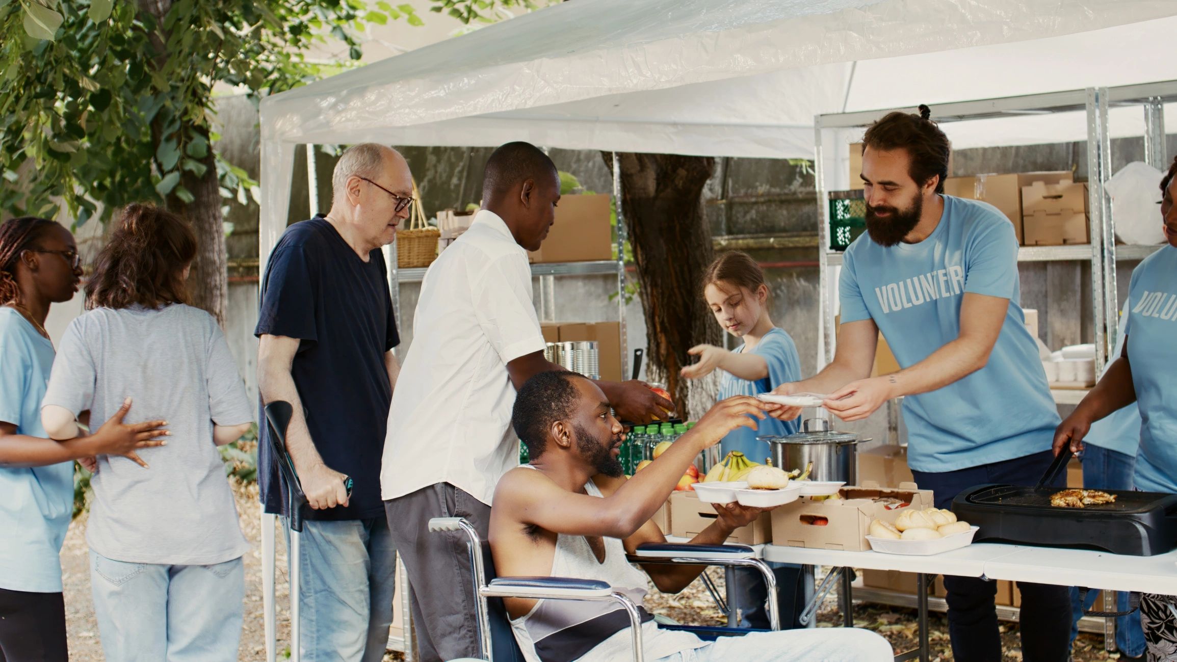 Community members supporting a charitable cause